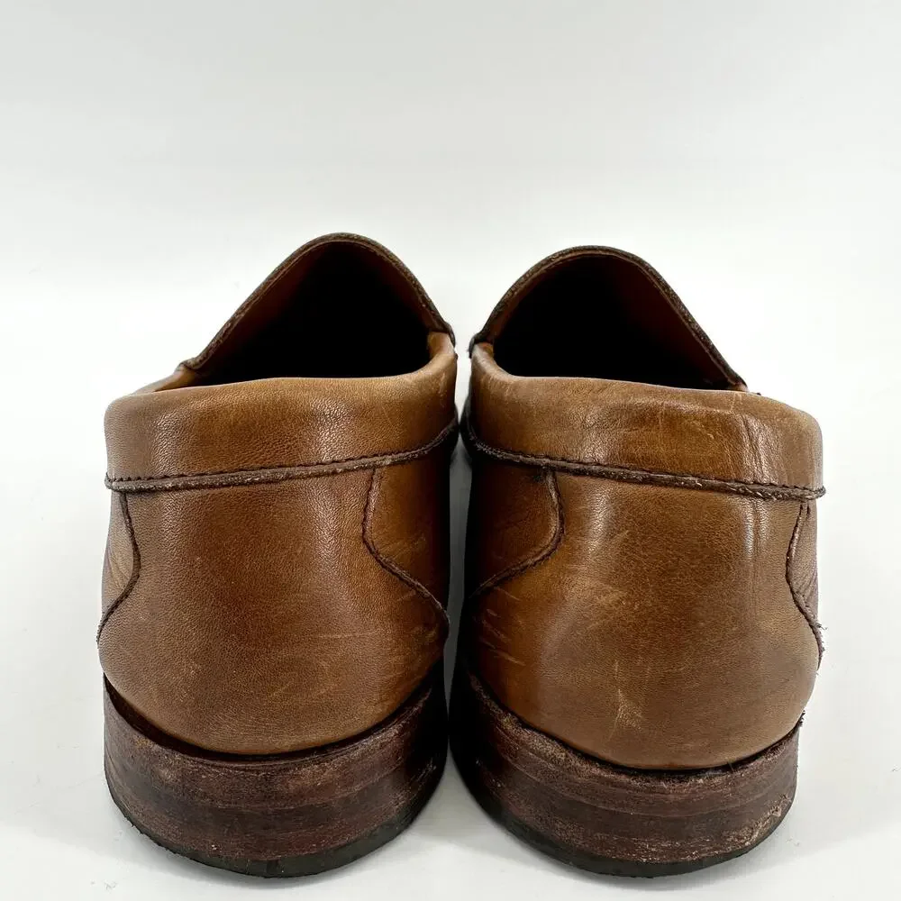 Allen Edmonds Sanibel Penny Loafers Slip On Round Toe Leather Caramel Brown 8.5D